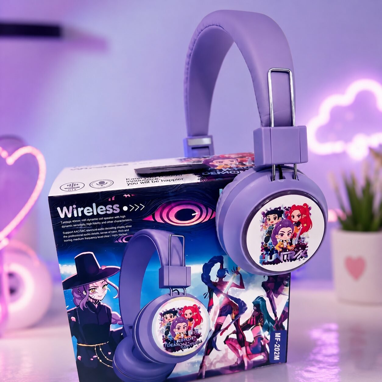 Belaidės Bluetooth ausinės – K-Pop Demon Hunters